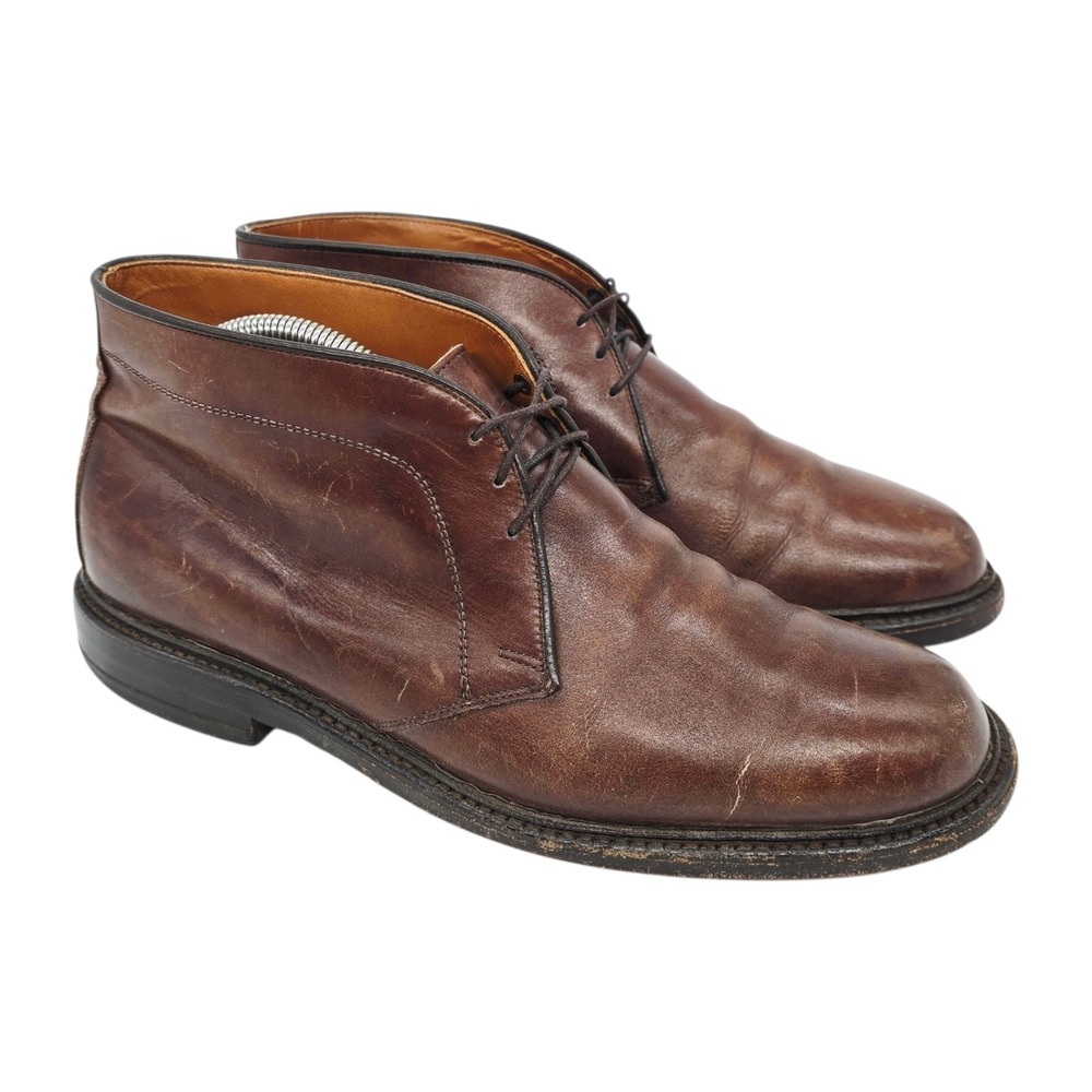 Allen Edmonds Chukka Boots Mens 9.5 E Malvern Brown Leather Casual Ankle Lace Up